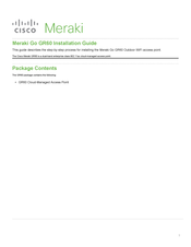Cisco Meraki Go GR60 Installation Manual
