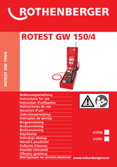 Rothenberger 61700 Instructions For Use Manual