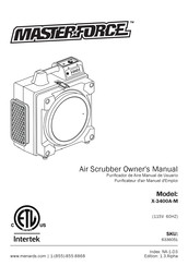 MasterForce X-3400A-M Owner's Manual