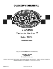 Char-Griller AKORN Kamado Kooker E56720 Owner's Manual