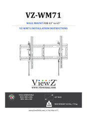 ViewZ VZ-WM71 Installation Instructions Manual
