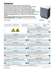 Siemens 3VA9 1 0RL 0 Series Operating Instructions Manual