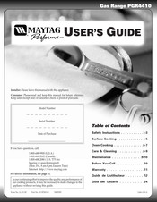 Maytag PGR4410 User Manual