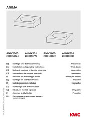 KWC 2000100022 Installation And Operating Instructions Manual