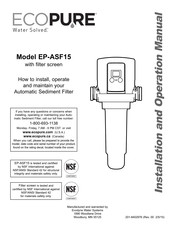 Eco Pure EP-ASF15 Installation And Operation Manual