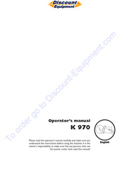 Husqvarna K 970 Operator's Manual