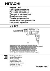 Hitachi Koki DV 16V Handling Instructions Manual