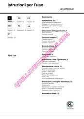 Hotpoint PFK 724 Operating Instructions Manual