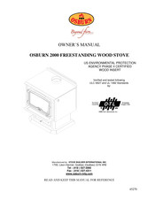 Stove Builder International Osburn 2000 Owner's Manual