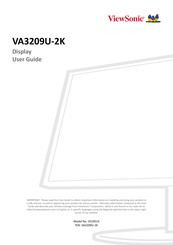 ViewSonic VA3209U-2K User Manual