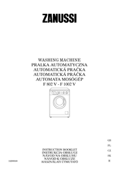 Zanussi F 1002 V Instruction Booklet