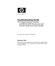 HP Compaq dx2700 Microtower and Small Form Factor Troubleshooting Manual