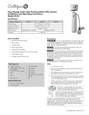 Culligan US-EZ Installation And Operating Instructions Manual