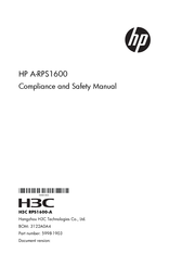 HP A-RPS1600 Compliance And Safety Manual