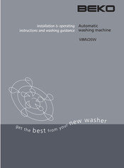 Beko WMV26W Installation & Operating Instructions And Washing Guidance