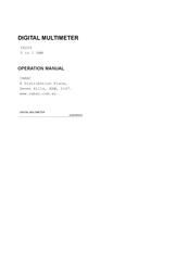 CABAC T8229 Operation Manual