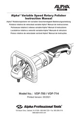 Alpha Professional Tools VDP-714 Instruction Manual