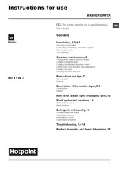 Hotpoint RD 1176 J Instructions For Use Manual