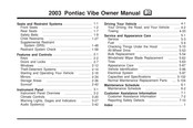 Pontiac 2003 Vibe Owner's Manual