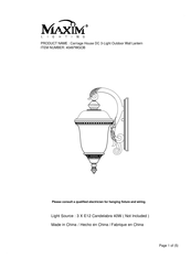 Maxim Lighting Carriage House DC 40497WGOB Installation Instructions