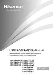 Hisense RB440N4WWF User's Operation Manual