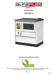 Alfa Plam ALFA 85 G Instructions For Installation And Handling