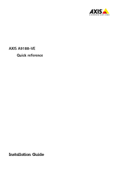 Axis A9188-VE Quick Reference