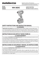 Hitachi WH 36DC Safety Instructions And Instruction Manual