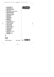 Alpha tools TK 1500 E Operating Instructions Manual