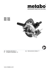 Metabo KS 165 Operating Instructions Manual