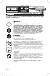 DeWalt PA3500 Operating Instructions Manual