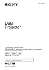 Sony VPL-FH500 Operating Instructions Manual
