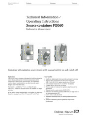 Endress+Hauser FQG60 Technical Information And Operating Instructions