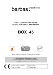 barbas BOX 45 Installation Instructions & Manual For Annual Maintenance