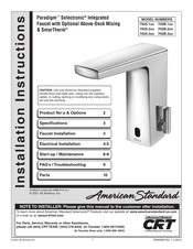American Standard Paradigm Selectronic 702B.1 Series Installation Instructions Manual