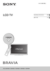 Sony BRAVIA KDL-40HX850 Operating Instructions Manual
