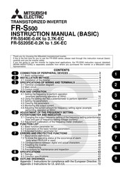 Mitsubishi Electric FR-S540E-3.7K-EC Instruction Manual