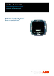 ABB Busch-AudioWorld Busch-iDock 8218 U-500 Operating Instructions Manual