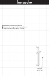 Hans Grohe Unica 'C 27617000 Installation/User Instructions/Warranty
