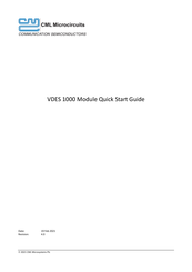 CML Microcircuits VDES 1000 Quick Start Manual