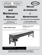 HYTROL 190-NSP Series Installation And Maintenance Manual