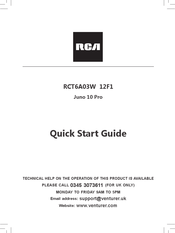 RCA Juno 10 Pro Quick Start Manual