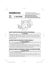 Metabo HPT C3607DWAQ4 Safety Instructions And Instruction Manual
