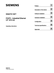 Siemens SIMATIC NET CP 1613 A2 Operating Instructions Manual