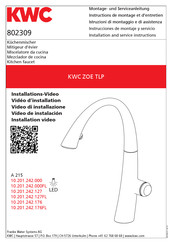 KWC ZOE TLP 10.201.242.000FL Installation And Service Instructions Manual
