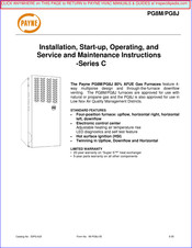 Payne C Series Installation, Start-Up, Operating, Service And Maintenance Instructions