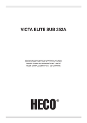 Heco VICTA ELITE SUB 252A Owner's Manual/Warranty Document