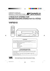 Sansui VHF6010 Owner's Manual