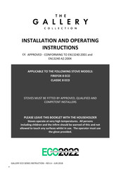 GALLERY ECO Series Installation And Operating Instructions Manual