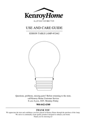 Kenroy Home EDISON Use And Care Manual